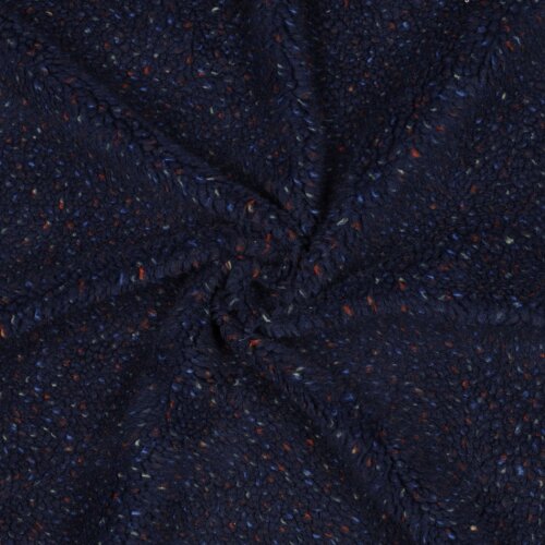 Teddystoff TWEED - dunkelblau