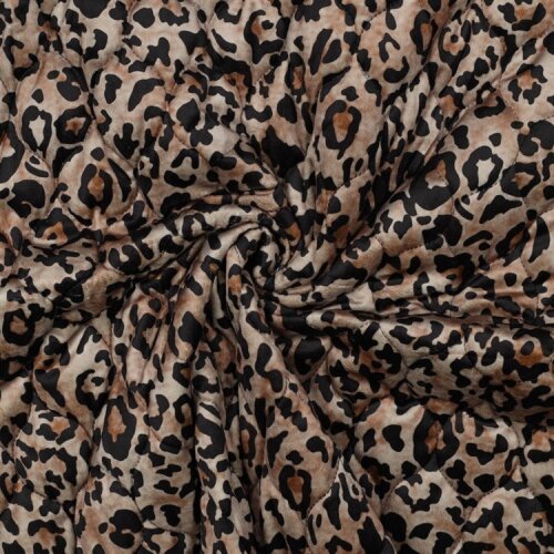 Steppstoff Samt Leo - braun