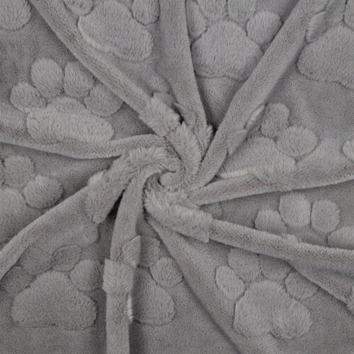 Wellnessfleece Pfotenabdruck - grau