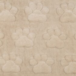 Wellnessfleece Pfotenabdruck - hellbeige