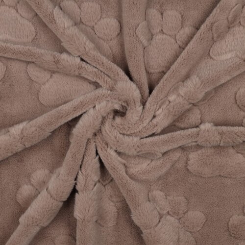 Wellnessfleece Pfotenabdruck - taupe