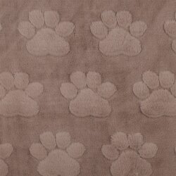 Wellnessfleece Pfotenabdruck - taupe