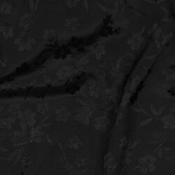 Viskose Jacquard Blumen - schwarz