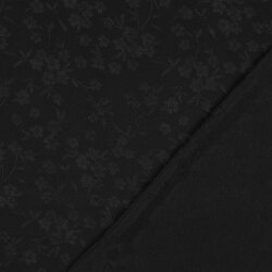 Viskose Jacquard Blumen - schwarz