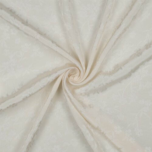 Viskose Jacquard Blumen - creme