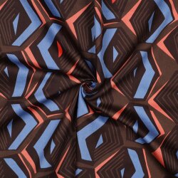 Baumwollsatin GEOMETRIC - TAUPE