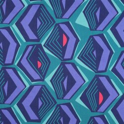 Baumwollsatin GEOMETRIC - PETROL