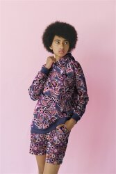 French Terry Paisley Blumen - dunkelblau