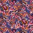 French Terry Paisley Blumen - dunkelblau