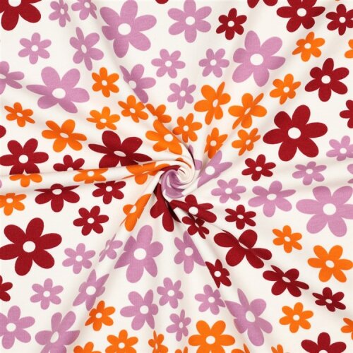 Ganzjahressweat bunte Blumen - creme
