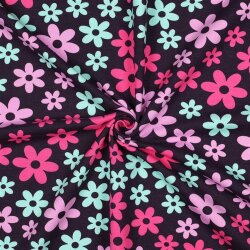 Ganzjahressweat bunte Blumen - anthrazit