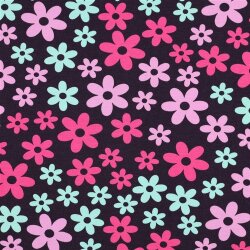 Ganzjahressweat bunte Blumen - anthrazit