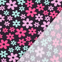 Ganzjahressweat bunte Blumen - anthrazit