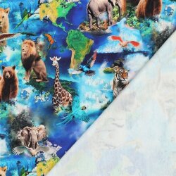 Ganzjahressweat Digital Tiere der Welt  - blau