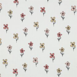 Waffeljersey Blumen - BORDEAUX