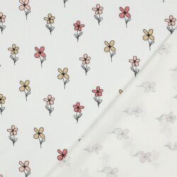 Waffeljersey Blumen - BORDEAUX