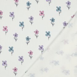 Waffeljersey Blumen - PETROL