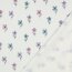 Waffeljersey Blumen - PETROL