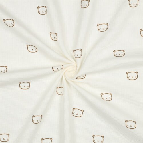 Waffeljersey BEARS - creme