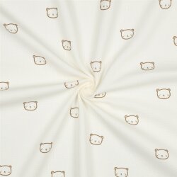 Waffeljersey BEARS - creme
