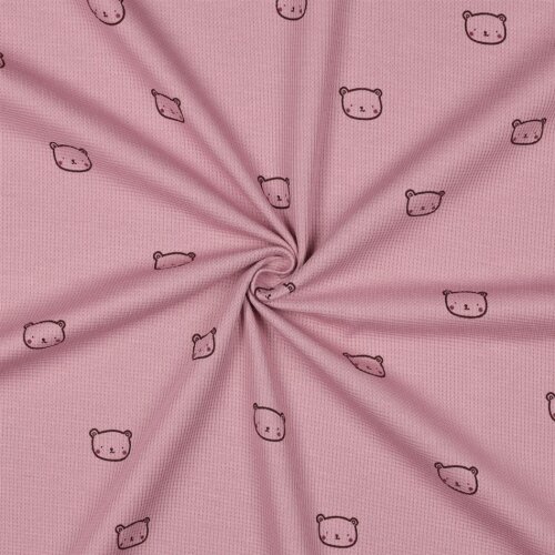 Waffeljersey BEARS - MAUVE