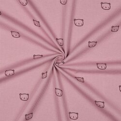 Waffeljersey BEARS - MAUVE