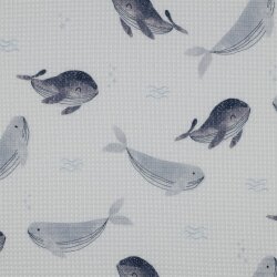 Waffelpiqué Digital Wale - weiss
