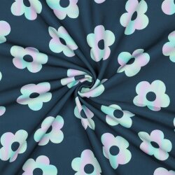 Softshell Digital Regenbogen-Blumen - dunkelpetrol