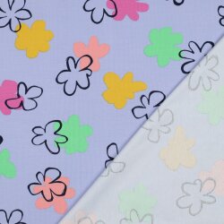 Baumwolljersey bunte Blumen - helllavendel