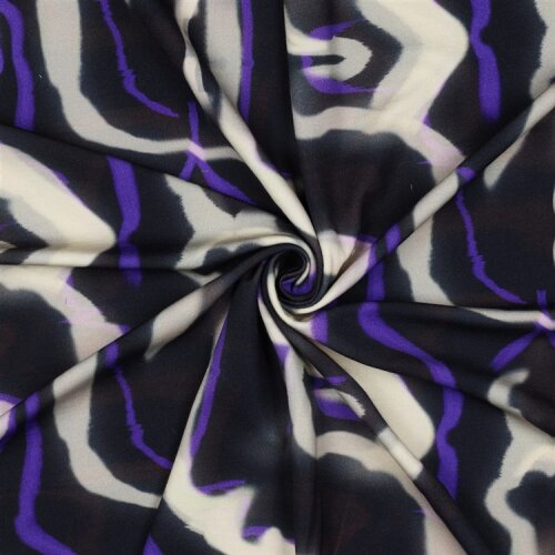 Romanit Jersey "Punta di Roma"" Digital Farbstreifen - dunkelblau/creme