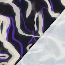 Romanit Jersey "Punta di Roma"" Digital Farbstreifen - dunkelblau/creme