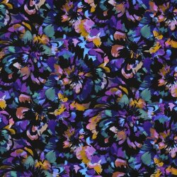 Romanit Jersey "Punta di Roma" Digital Blumen - schwarz