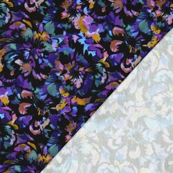 Romanit Jersey "Punta di Roma" Digital Blumen - schwarz