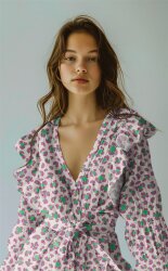 Musselin Leo Print - pink