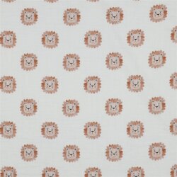 Musselin Digital Löwenköpfe - weiß