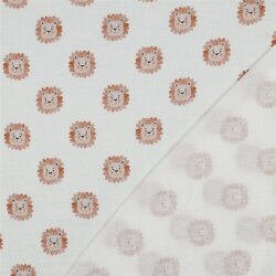 Musselin Digital Löwenköpfe - weiß