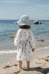 Musselin Digital bunte Schmetterlinge - weiß