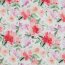 Musselin Digital pinke Blumen - weiß