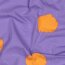 Baumwolljersey große orange Punkte - softlavendel