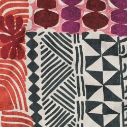 Canvas Digital Muster Patchwork - rot