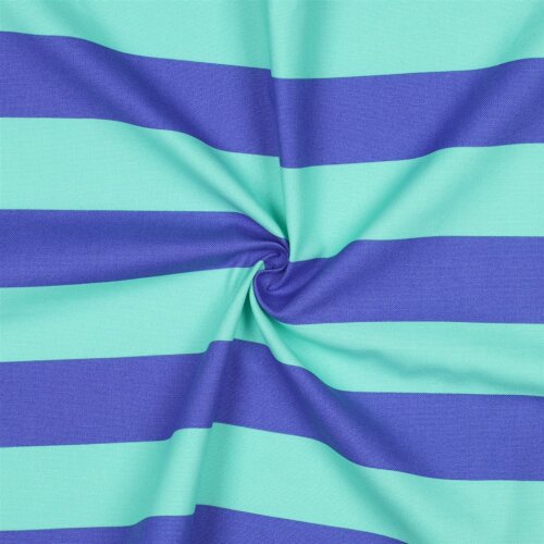 Canvas Blockstreifen - hellmint/blau