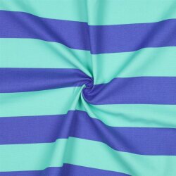 Canvas Blockstreifen - hellmint/blau