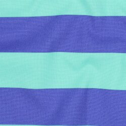 Canvas Blockstreifen - hellmint/blau