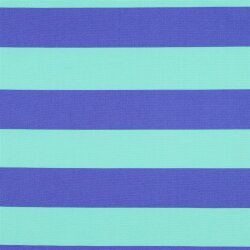 Canvas Blockstreifen - hellmint/blau
