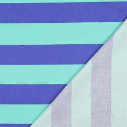Canvas Blockstreifen - hellmint/blau
