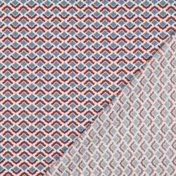 Baumwollpopeline Blüten - jeansblau