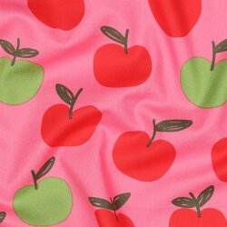 Baumwollpopeline Äpfel - rosa