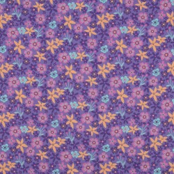 Baumwollpopeline Blumenwiese - lavendel