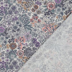 Baumwollpopeline Digital Blumen - creme