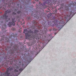 Baumwollpopeline Digital Blumen - LAVENDER